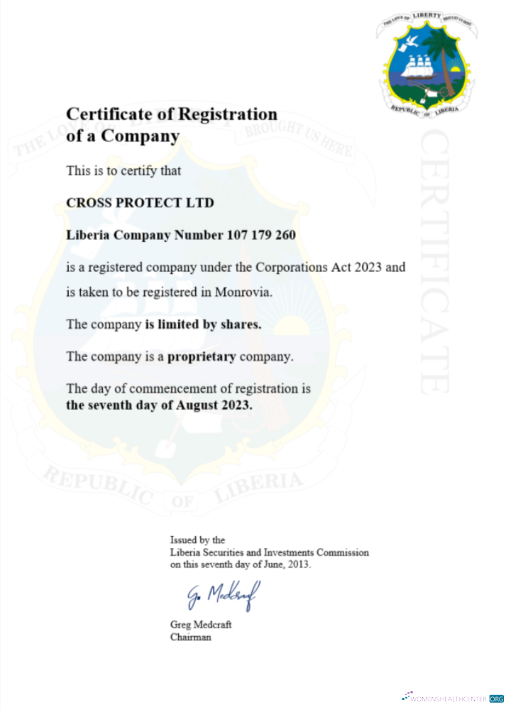 Download Liberia business registration certificate Word and PDF template Photoshop template